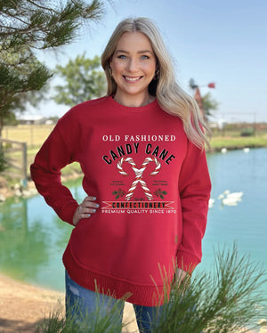 Candy Cane Red High Low Pullover - JJs Designs & Boutique 