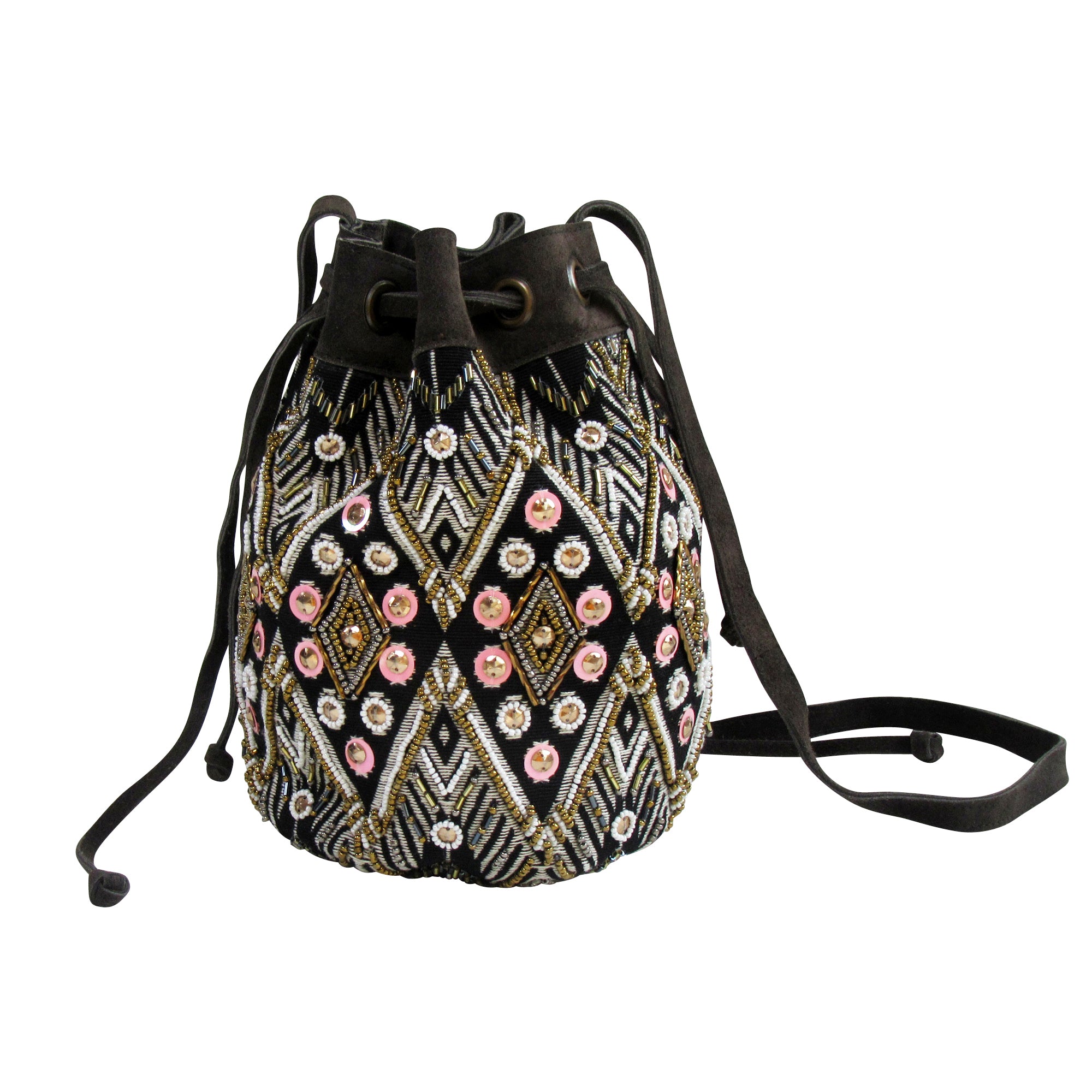 jacquard bucket bag