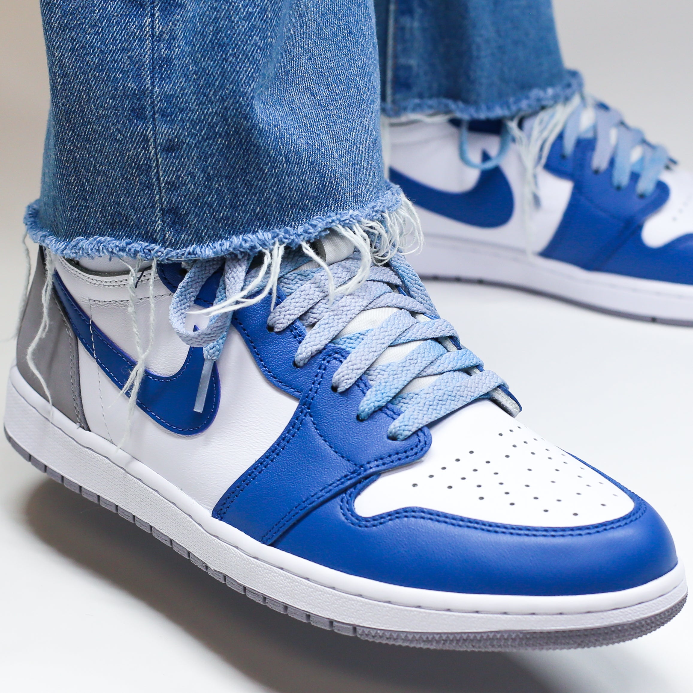 true blue jordan 1 shoe laces swap