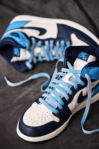 blue faded laces for jordans