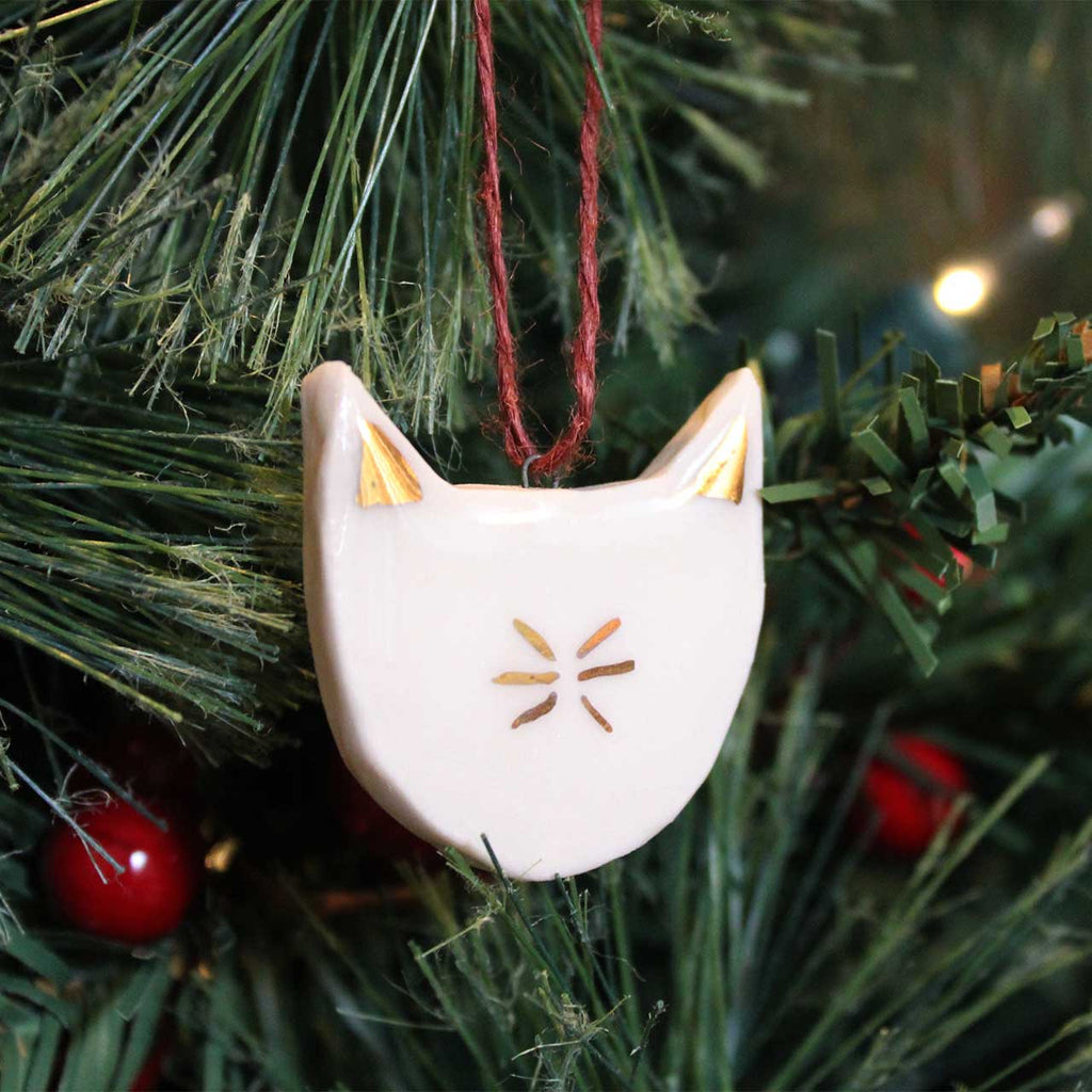 gold cat ornament