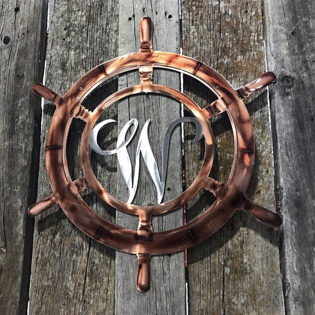 Download Captain's Wheel Monogram - Midwest Metal Art