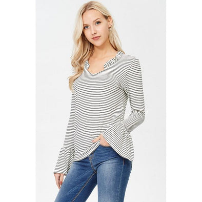 Back to Black Stripe Dolman Top, Black and White – Painted Lavender