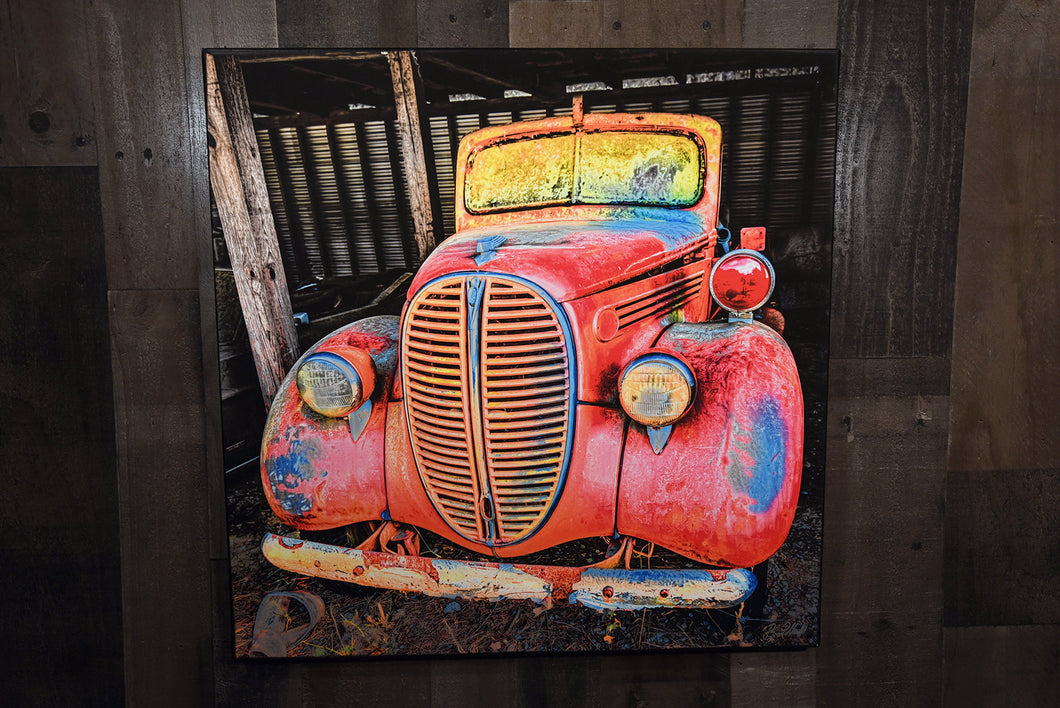 Classic Car Picture 1938 Ford Pickup Truck Wall Hanging Art