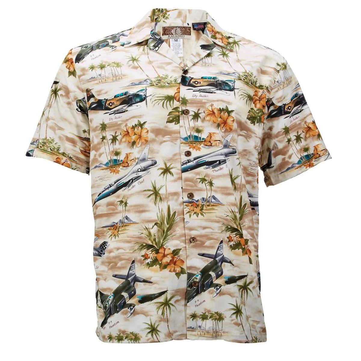 Vietnam Aircraft Hawaiian Shirt Khaki – Yanks Air Museum