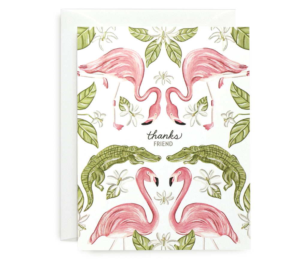 Flamingo Gator Thank You Card - Sagebrushed