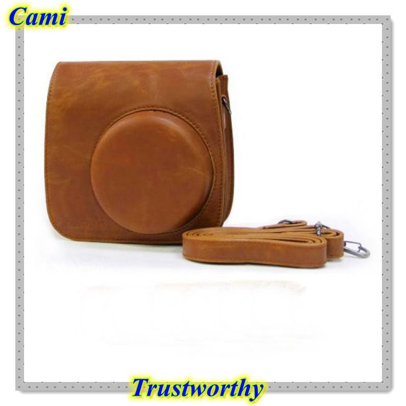 Classic Brown PU Leather Camera Case Bag For Instax Mini8 Mini8s BR ToBetter