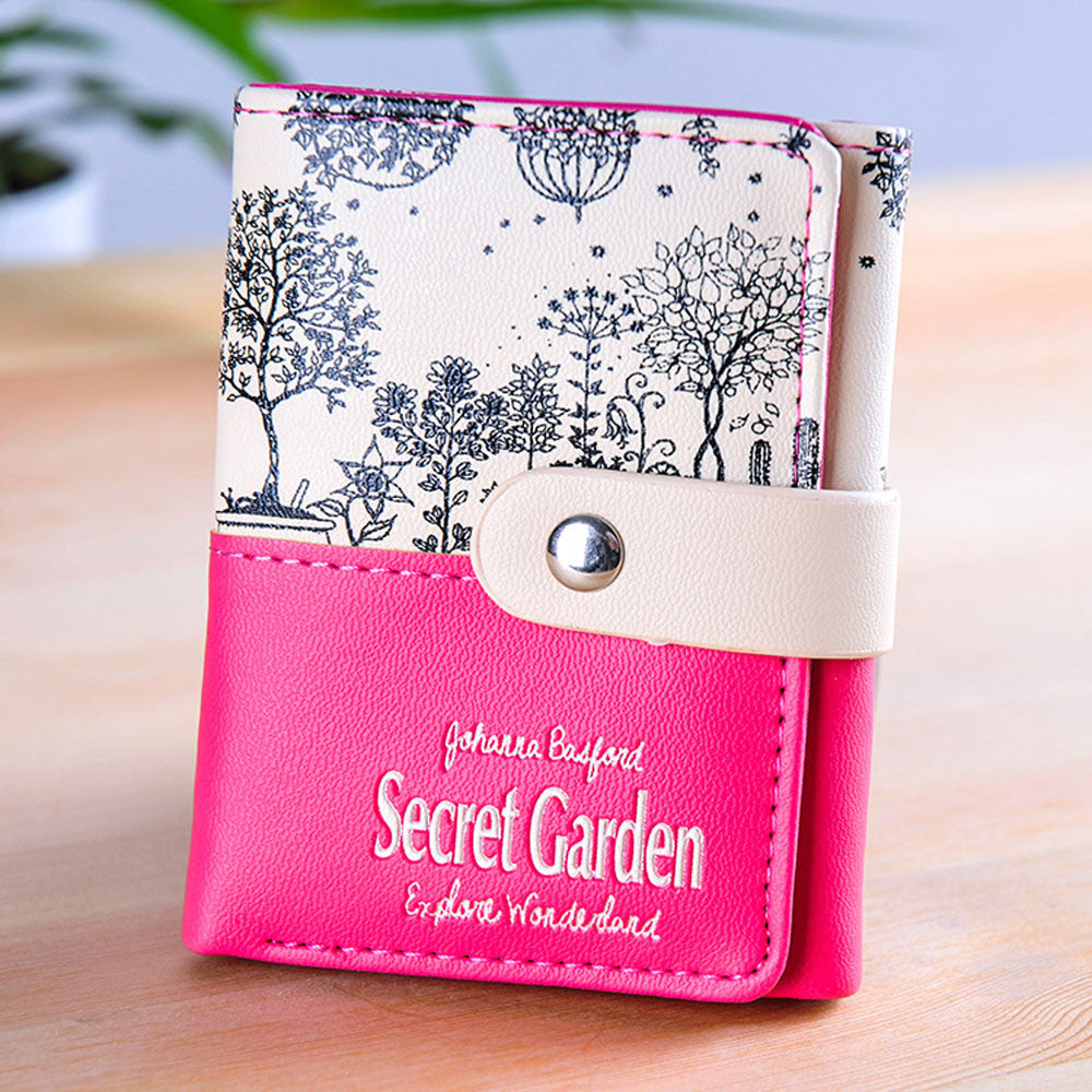 Women's Purse Secret Printing Coin Purse Short Design Carteira Wallet Card Holders Handbag