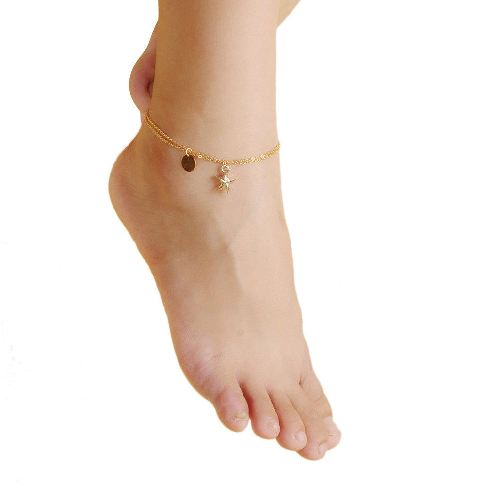 charm anklet bracelet for women gold Bracelet on a leg foot chia