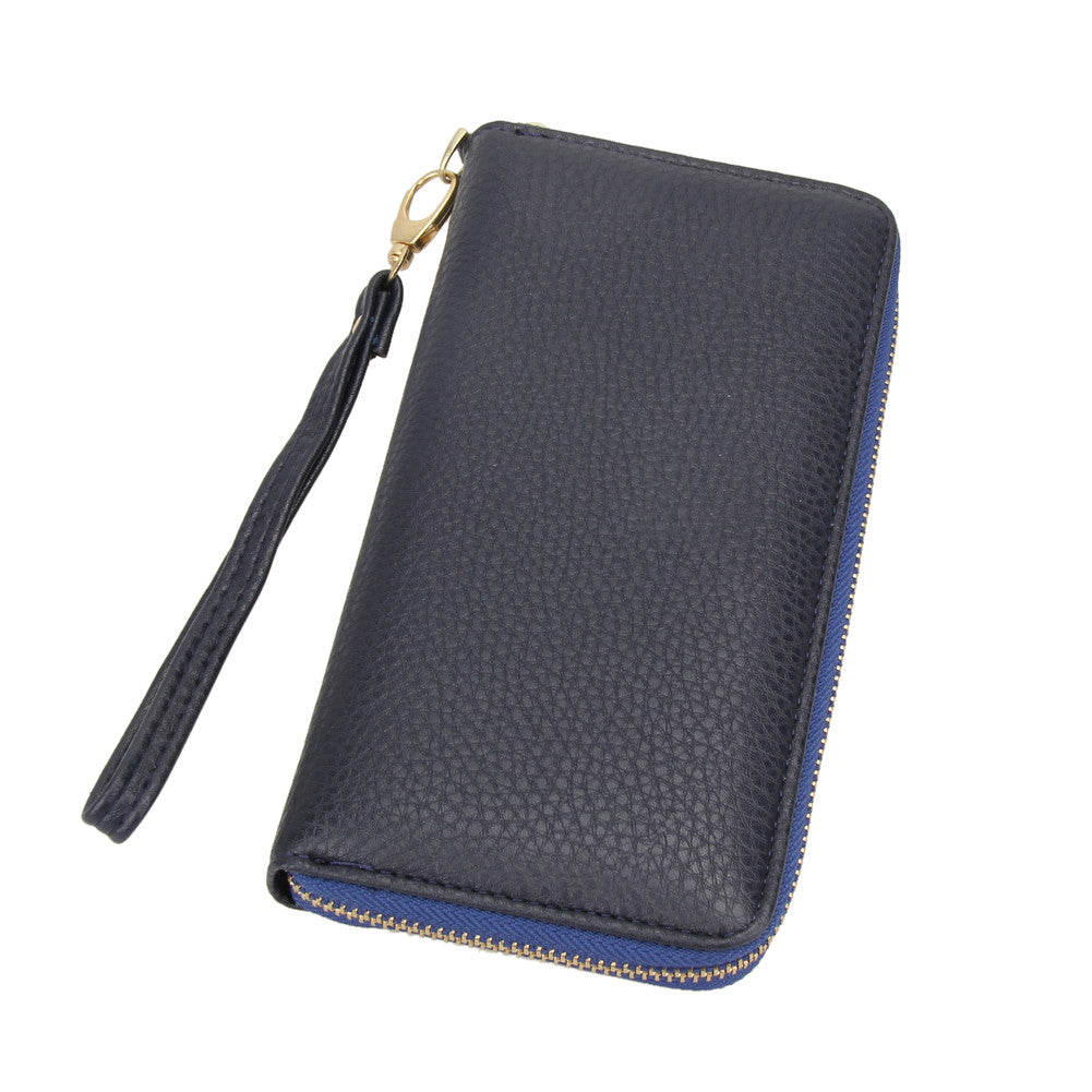 PU LeathMen WalletPurse BusinesCard HoldLong Wallet Clutch Wrist Bag Men Women Money Bag Pocket