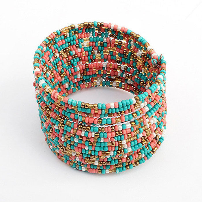 Women Bohemian Styel Bracelets Beads Beaded Girls Mujer Bracelet Chain Open Design