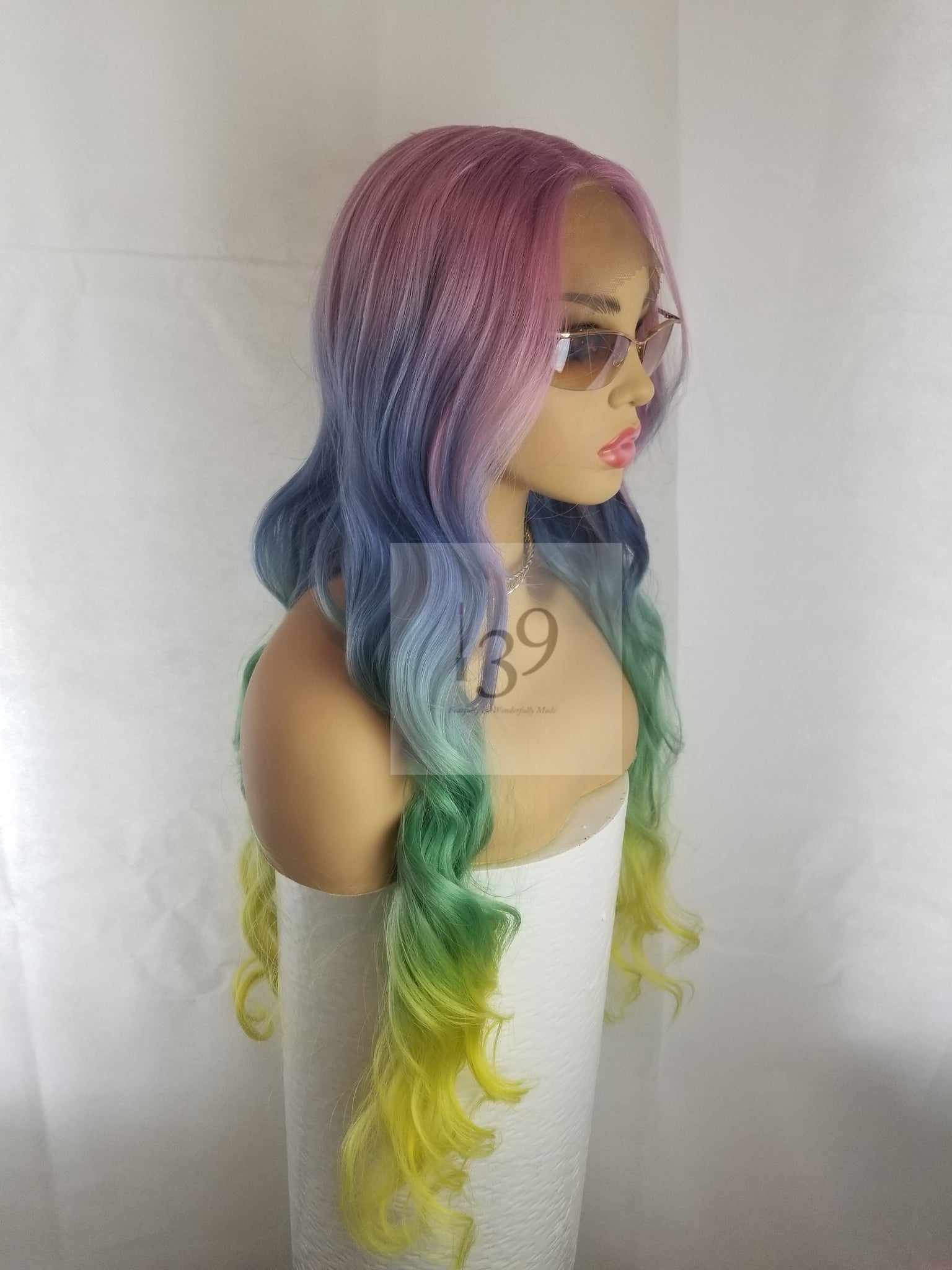 unicorn colored lace front wigs