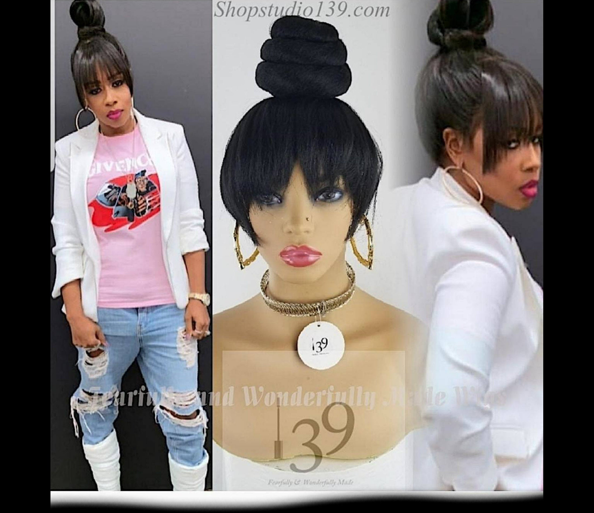 Celebrity Quick Clip In Hair Extention Chinese Bang Bun Pieces