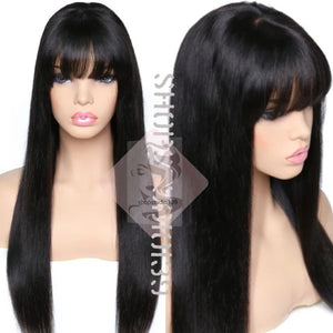 Maryjoe Glueless Human Hair Lace Front Wig With Bangs And