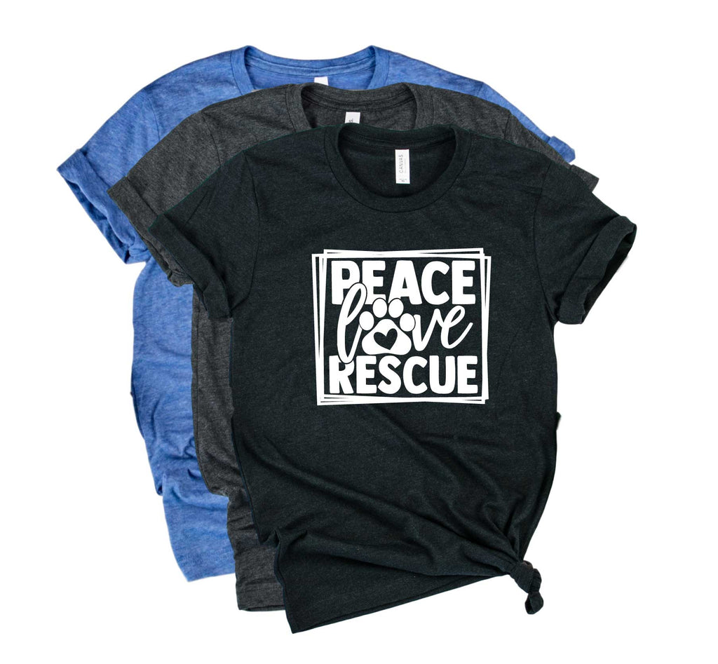 Peace Love Rescue Shirt | Dog Shirt | Unisex Crew - BirchBearCo