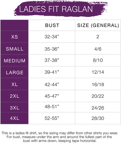 Ladies Fit Raglan Size Chart – ellyandgrace