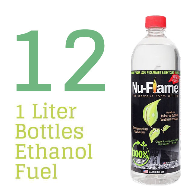 Nu Flame Ethanol Fireplace Fuel 12 X 1 Liter Pack Nuflame Fuel