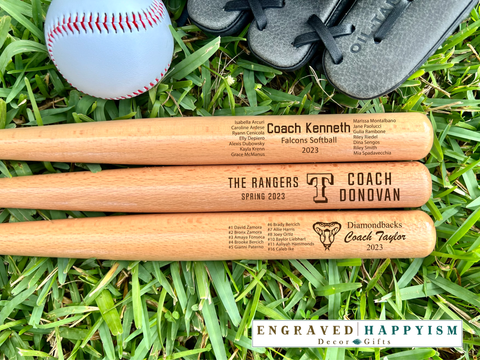 Personalized Team and Player Name Mini Baseball Bat | Engraved Baseball Bats by Chalktalk Sports