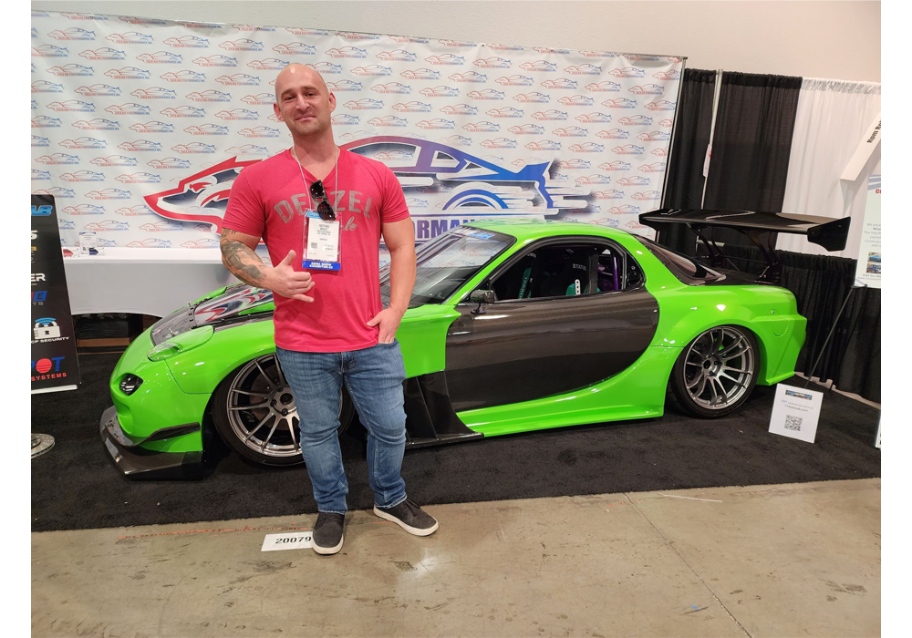 Insidious Green Alpha Custom Color on RX7 at SEMA