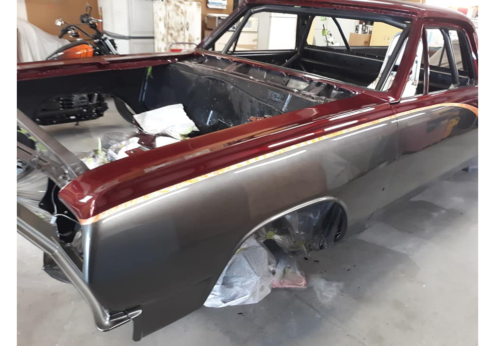 Tamco Paint's Rock-It-Red and Smoke Metallic on 1965 El Camino