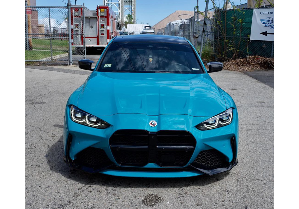 OEM Porsche Miami Blue on BMW M3