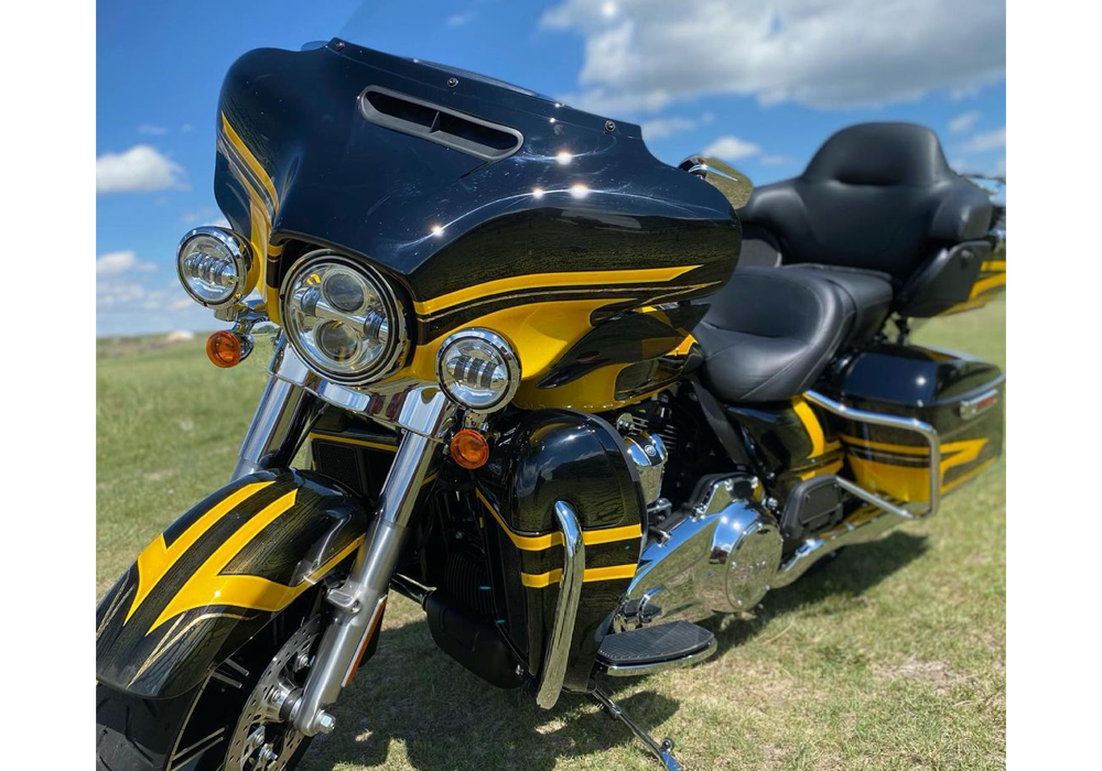 Sunsation Yellow on Harley Davidson