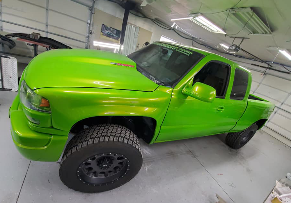 Sublime Green Pearl on Pickup Truck