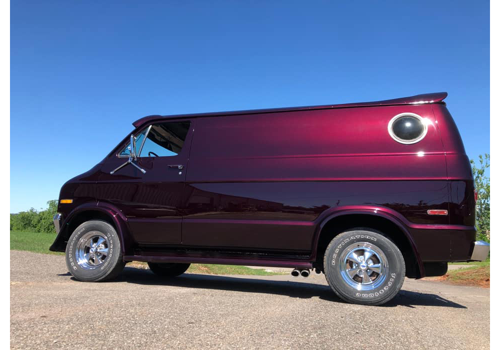 Cabernet Candy Pearl over Black on Custom Van