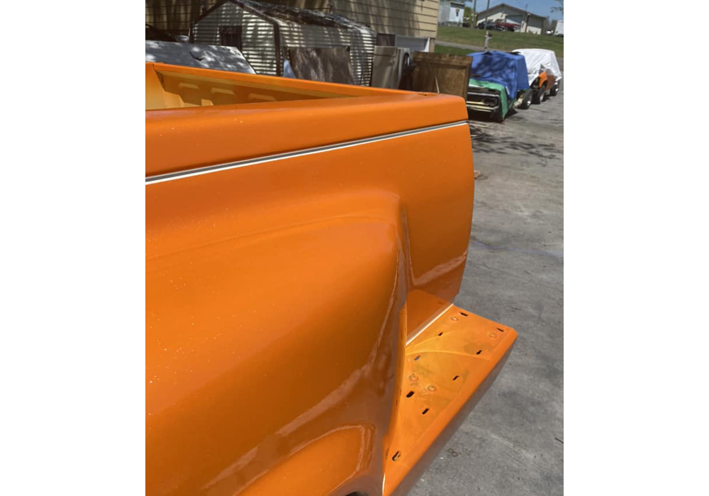 Diamond Silver over Orange Base on Custom Automotive