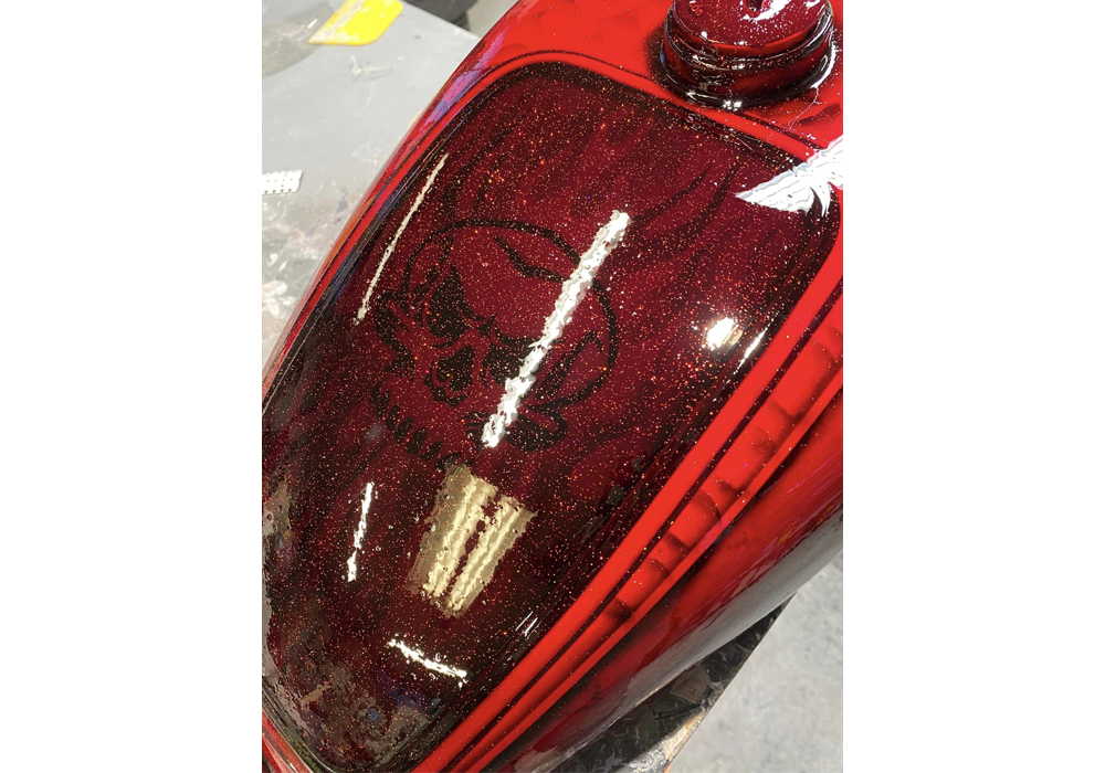 Pyro Holographic over OG Red Candy on Custom Tank 