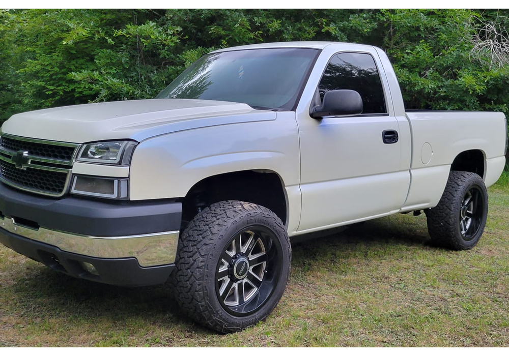 Stellar Blue over Bright White on Chevrolet