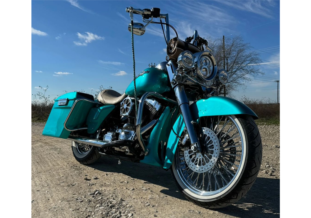 Teal Time Candy Concentrate on Harley Davidson