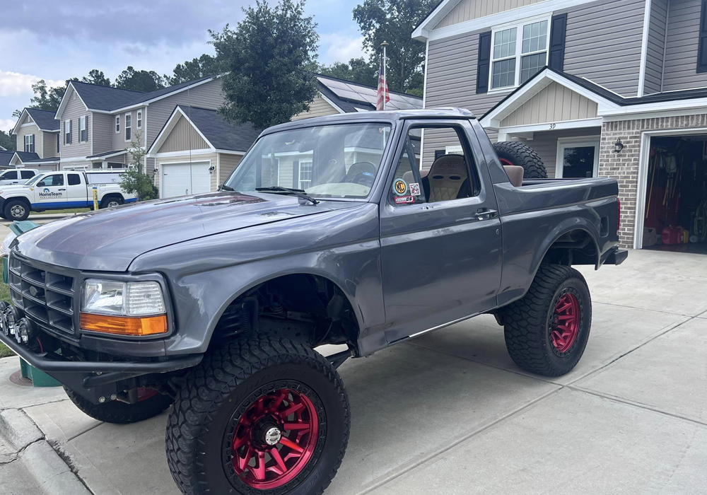 Rock-It-Red over Gunmetal on Bronco