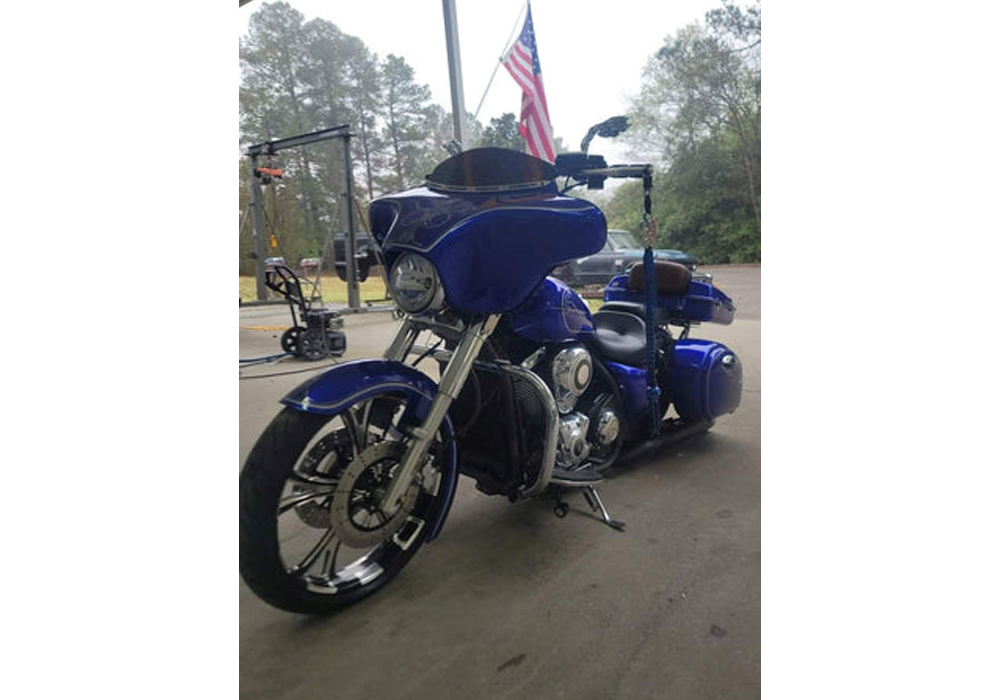 Kandy Killa Blue Candy Concentrate on Custom Motorcycle