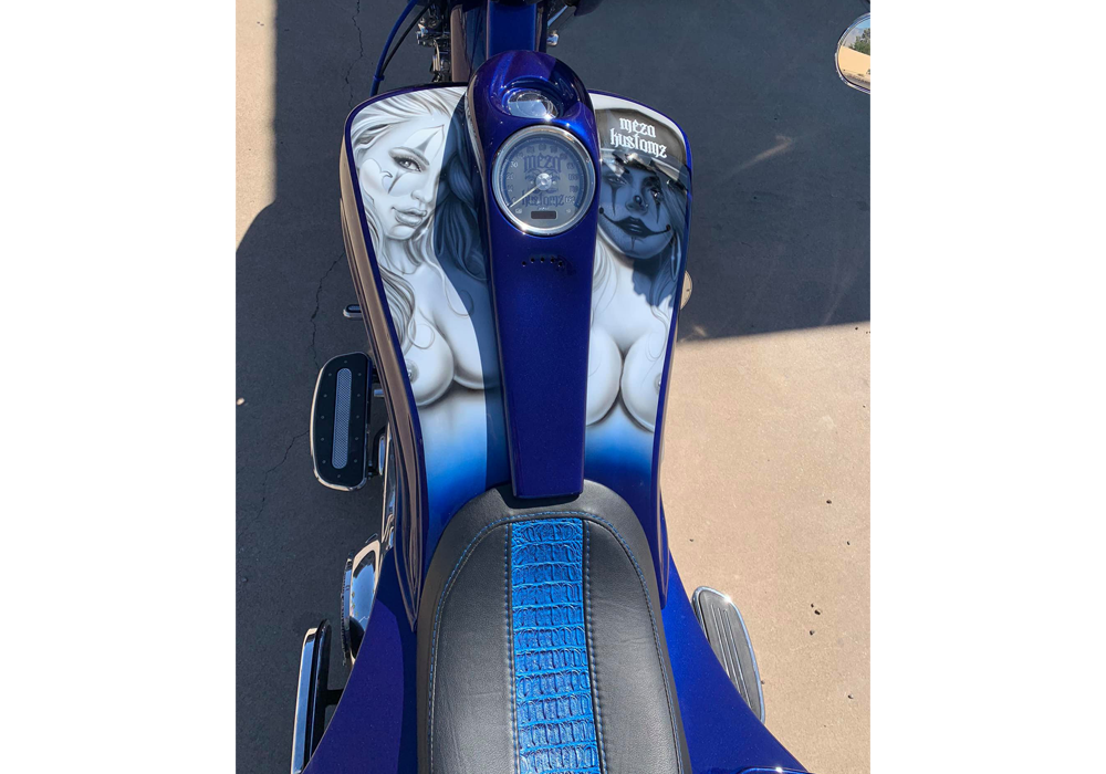 Liberty Blue on Custom Motorcycle