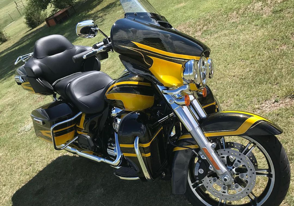 Sunsation Yellow on Harley Davidson