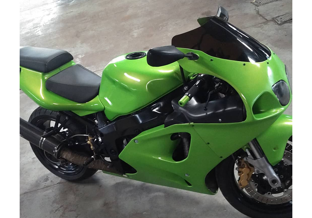 Toxicity Green on Custom Motorcycle