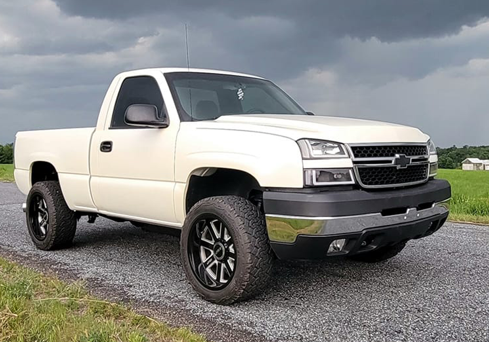 Stellar Blue over Bright White on Chevrolet