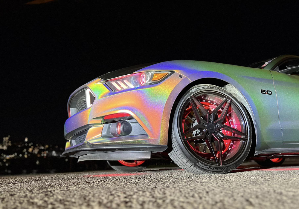 Silver Holographic Pearl on Ford Mustang