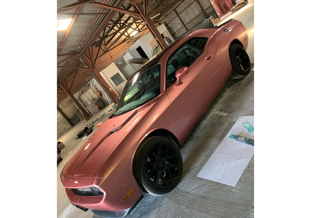 Rose Gold Metallic on Dodge Challenger