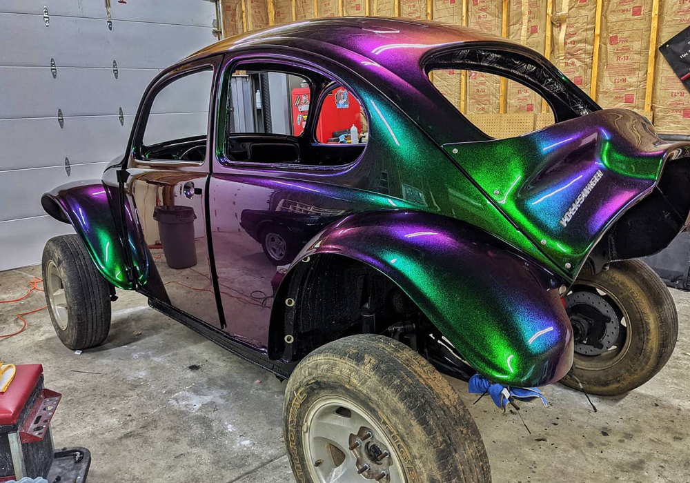 Raven Superflake Paint Basecoat on Volkswagen Beetle