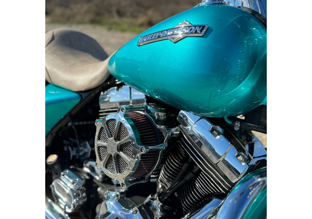 Teal Time Candy Concentrate on Harley Davidson