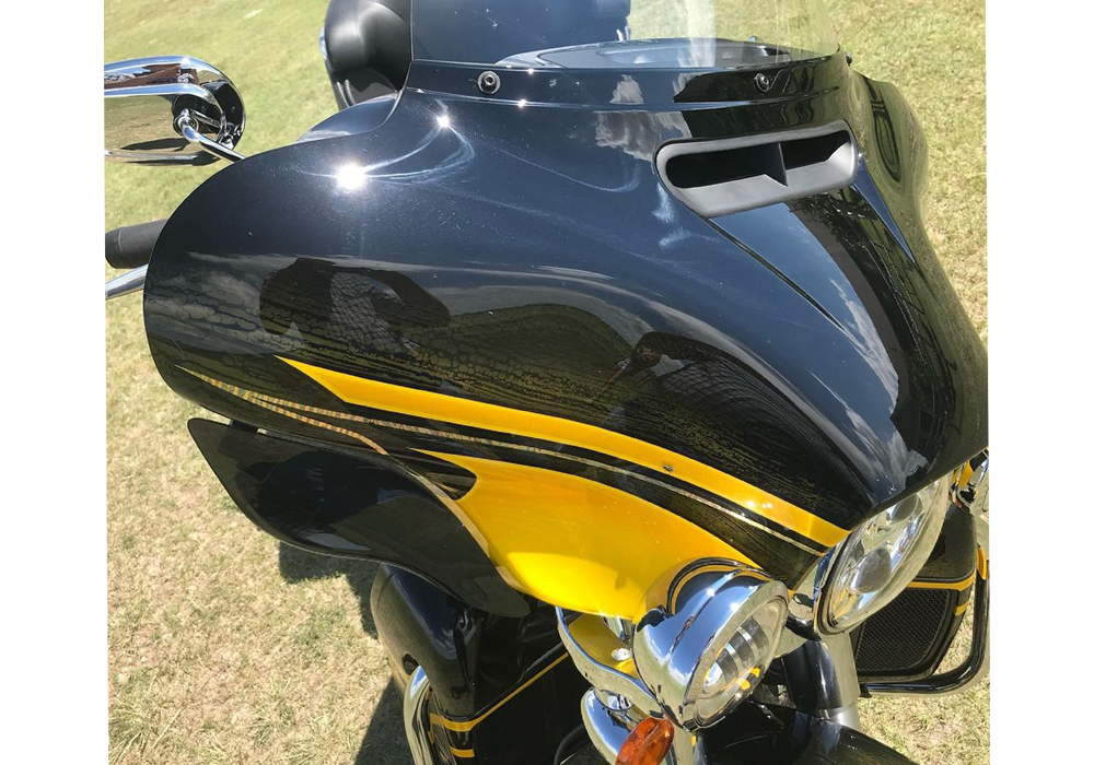 Sunsation Yellow on Harley Davidson