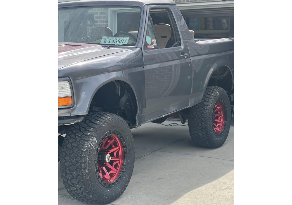 Rock-It-Red over Gunmetal on Bronco
