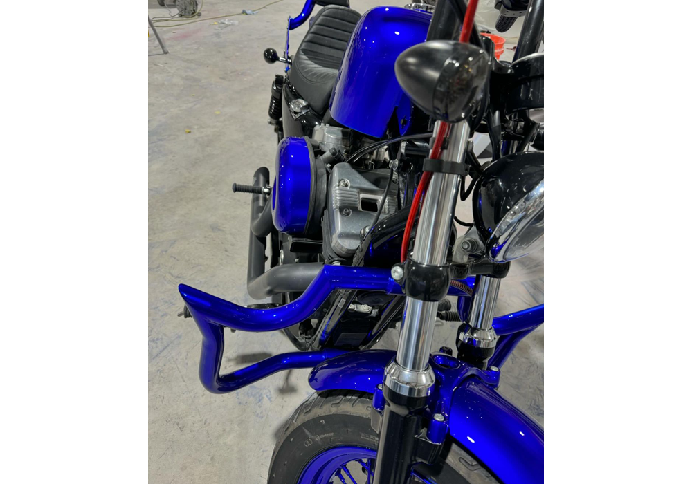 Kandy Killa Blue 2k Candy on Harley Davidson