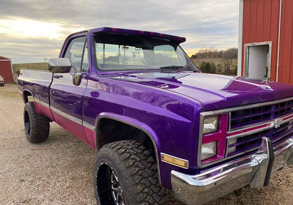 Lipstick and Purple Pop Pearl on Chevy Silverado