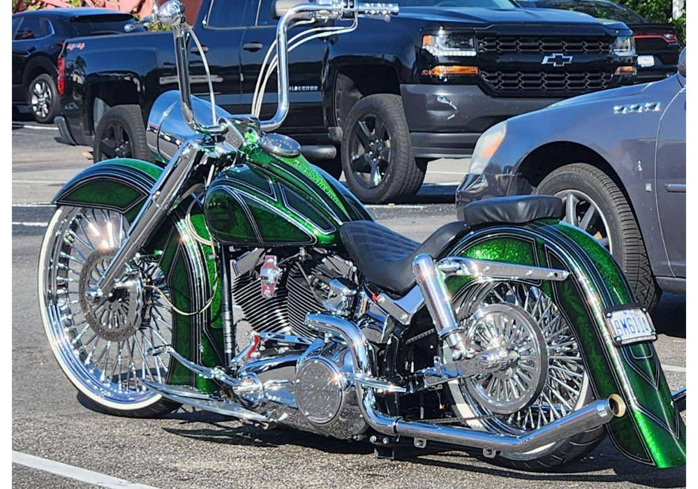 Emerald City 2k Candy on Harley Davidson