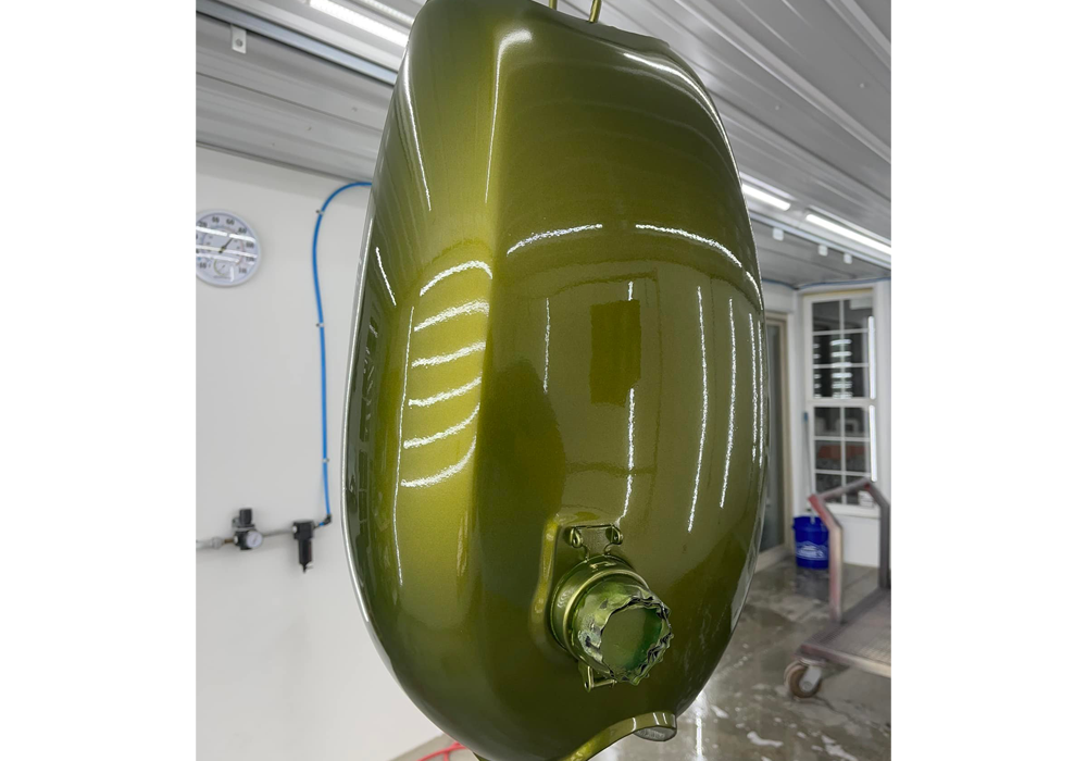 Yuengling Green over White Base on Custom Tank