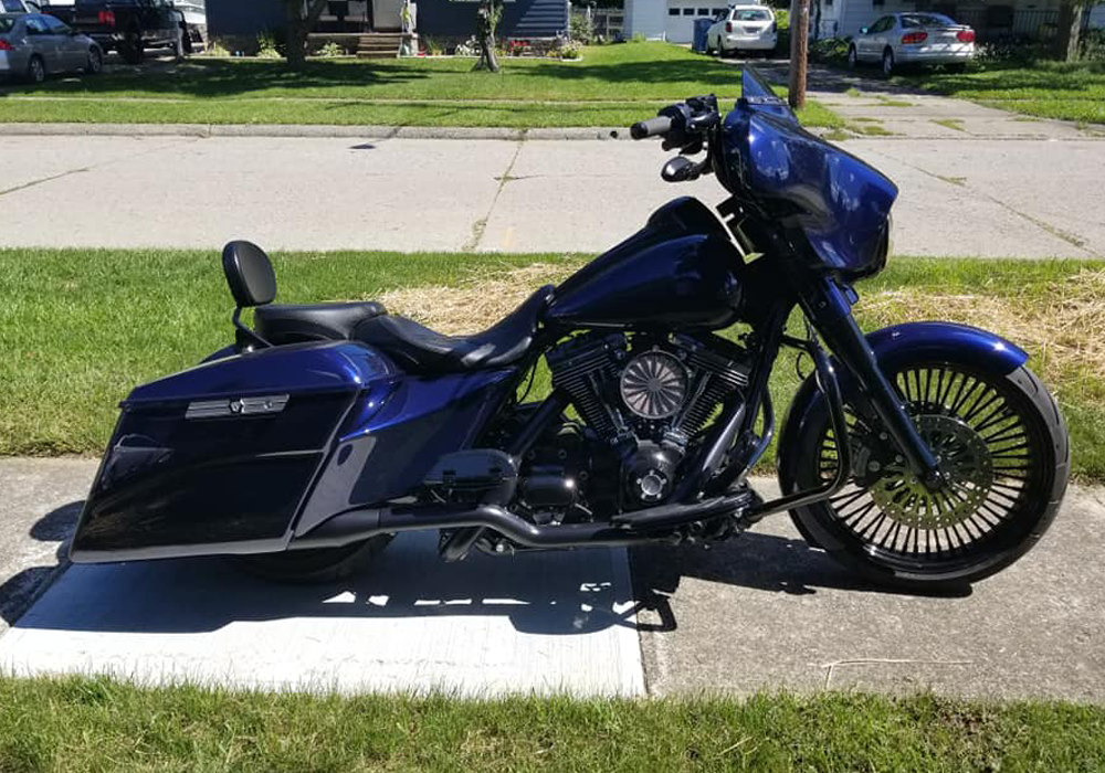 Liberty Blue on Custom Motorcycle