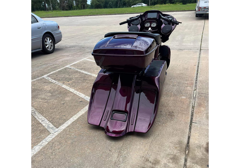 Grapeness over Slick Silver on Custom Motorcycle